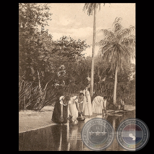 LAVANDERAS EN EL LAGO YPACARAÍ - SAN BERNARDINO - FEDERICO DROEGE - TARJETA POSTAL