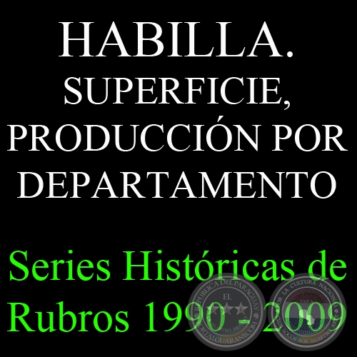 HABILLA. SUPERFICIE, PRODUCCIÓN POR DEPARTAMENTO 1990 - 2009