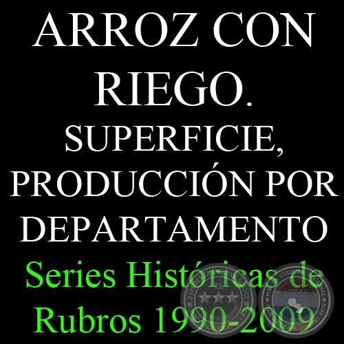 ARROZ CON RIEGO. SUPERFICIE, PRODUCCIÓN POR DEPARTAMENTO 1990 - 2009