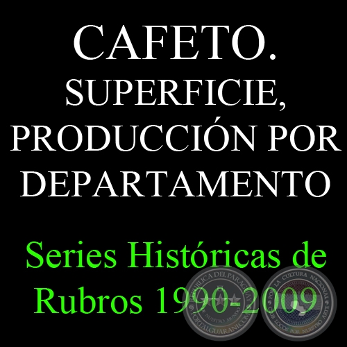 CAFETO. SUPERFICIE, PRODUCCIÓN POR DEPARTAMENTO 1990 - 2009