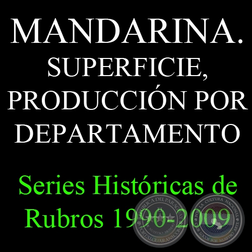 MANDARINA. SUPERFICIE, PRODUCCIÓN POR DEPARTAMENTO 1990 - 2009