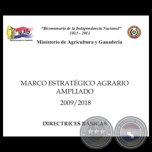 MARCO ESTRATÉGICO AGRARIO AMPLIADO 2009 - 2018 - MINISTERIO DE AGRICULTURA Y GANADERÍA