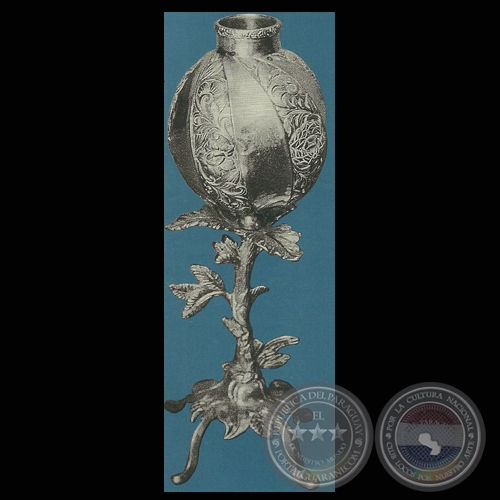 MATE DE PLATA CON ASTIL EN FORMA DE RAMAS Y HOJAS. SIGLO XVIII - COLECCIÓN MARÍA EUGENIA ESCOBAR
