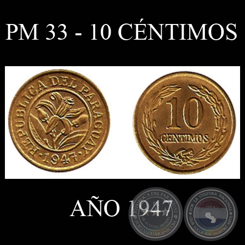 PM 33 - 10 CNTIMOS - AO 1947