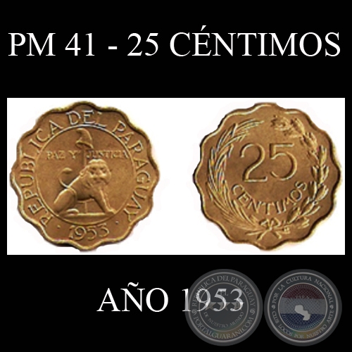 PM 41 - 25 CÉNTIMOS - AÑO 1953