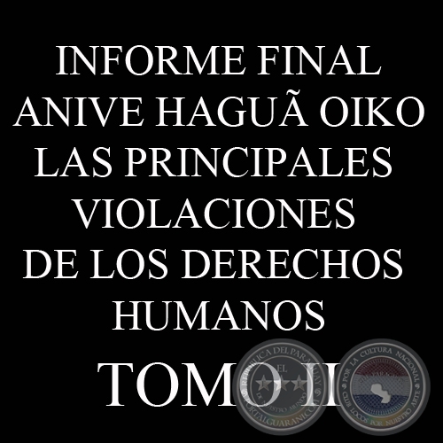 LAS PRINCIPALES VIOLACIONES DE LOS DERECHOS HUMANOS - INFORME FINAL - TOMO 2 - COMISIÓN DE VERDAD Y JUSTICIA, PARAGUAY