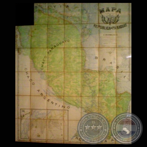 MAPA ORIGINAL DE LA REPÚBLICA DEL PARAGUAY Y PLANO DE ASUNCIÓN, 1904