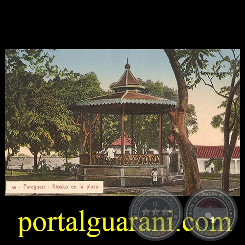 PARAGUARÍ - KIOSKO EN LA PLAZA - TARJETA POSTAL - REPÚBLICA DEL PARAGUAY