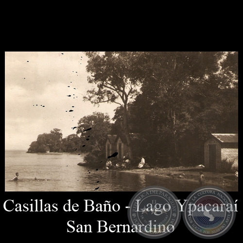 LAGO YPACARAÍ - CASILLAS DE BAÑO - TARJETA POSTAL DEL PARAGUAY