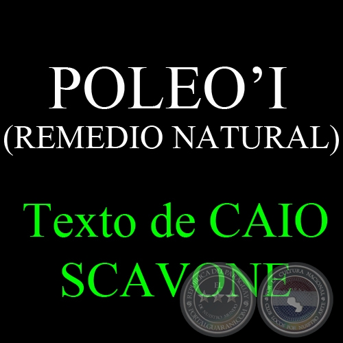 POLEO’I (REMEDIO NATURAL) - Texto de CAIO SCAVONE