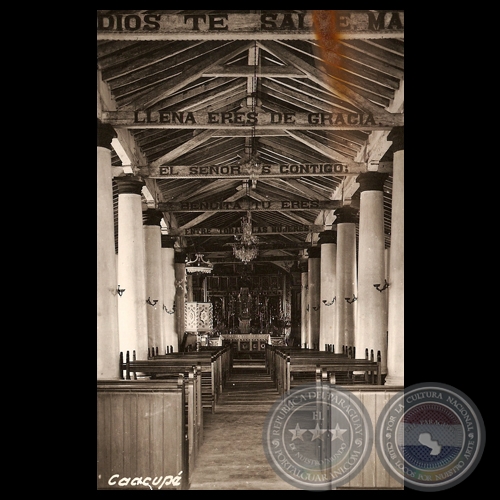 IGLESIA DE CAACUP (INTERIOR-DEMOLIDA) - Fotografa de A.M. FRIEDRICH, Asuncin