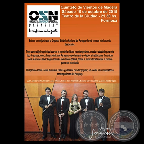 FESTIVAL INTERNACIONAL FORMOSUS, 2015 - QUINTETO DE MADERAS DE LA SINFÓNICA NACIONAL