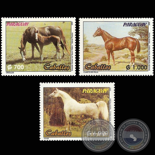 RAZAS DE CABALLOS EN PARAGUAY (AÑO 2002 - SERIE 6)