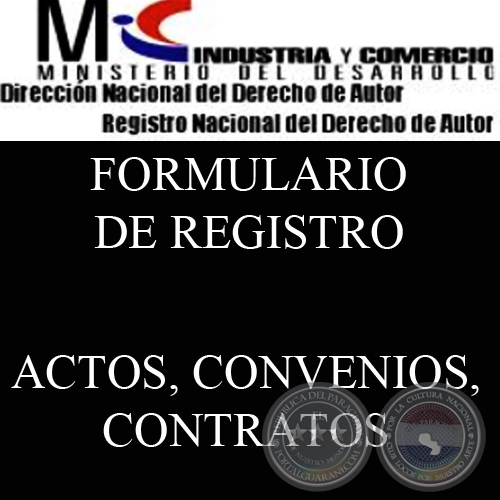SOLICITUD DE REGISTRO - ACTOS, CONVENIOS, CONTRATOS