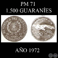 PM 71 – 1.500 GUARANÍES – AÑO 1972