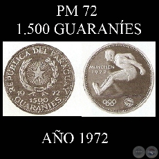 PM 72  1.500 GUARANES  AO 1972