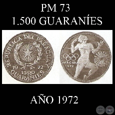 PM 73 – 1.500 GUARANÍES – AÑO 1972