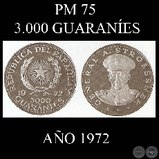 PM 75  3.000 GUARANES  AO 1972