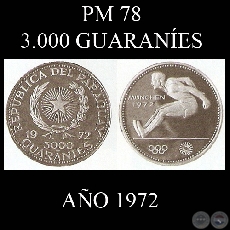 PM 78  3.000 GUARANES  AO 1972