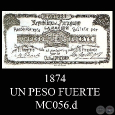 1874 - UN PESO FUERTE - MC056.d - FIRMAS: ………… - GALLEGOS