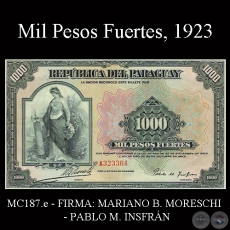 MIL PESOS FUERTES - FIRMA: MARIANO B. MORESCHI – PABLO M. INSFRÁN