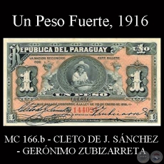 UN PESO FUERTE - FIRMA: CLETO DE J. SÁNCHEZ – GERÓNIMO ZUBIZARRETA