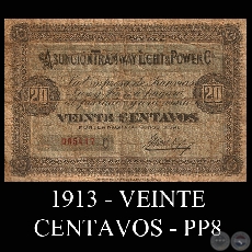 1913 - VEINTE CENTAVOS - PP8 - FIRMAS: MANUEL RODRÍGUEZ