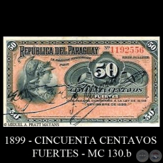 CINCUENTA CENTAVOS FUERTES - MC130.b - FIRMA: GERNIMO PEREIRA CAZAL  FEDERICO CREYDT