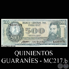 QUINIENTOS GUARANES - MC217.b - FIRMA: ALBERTO CCERES FERREIRA - CSAR ROMEO ACOSTA