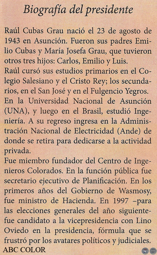 EL BREVE GOBIERNO DE RAÚL CUBAS GRAU - POR ALCIBIADES GONZÁLEZ DELVALLE