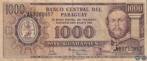 MIL GUARANÍES - MC219.A - FIRMA: AUGUSTO COLMÁN VILLAMAYOR - CÉSAR ROMEO ACOSTA