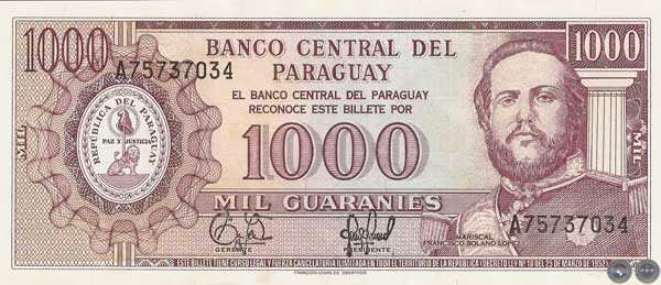 MIL GUARANÍES - MC219.H - FIRMA: EDGAR ISIDRO CÁCERES VERA - EDGAR ANÍBAL GÓMEZ GINARD
