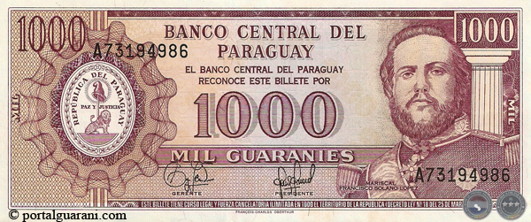 MIL GUARANÍES - MC219.H - FIRMA: EDGAR ISIDRO CÁCERES VERA - EDGAR ANÍBAL GÓMEZ GINARD