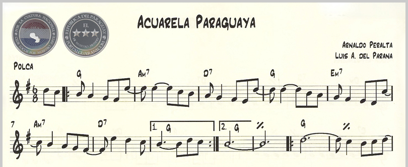ACUARELA PARAGUAYA (PARTITURA) - LUIS ALBERTO DEL PARANÁ