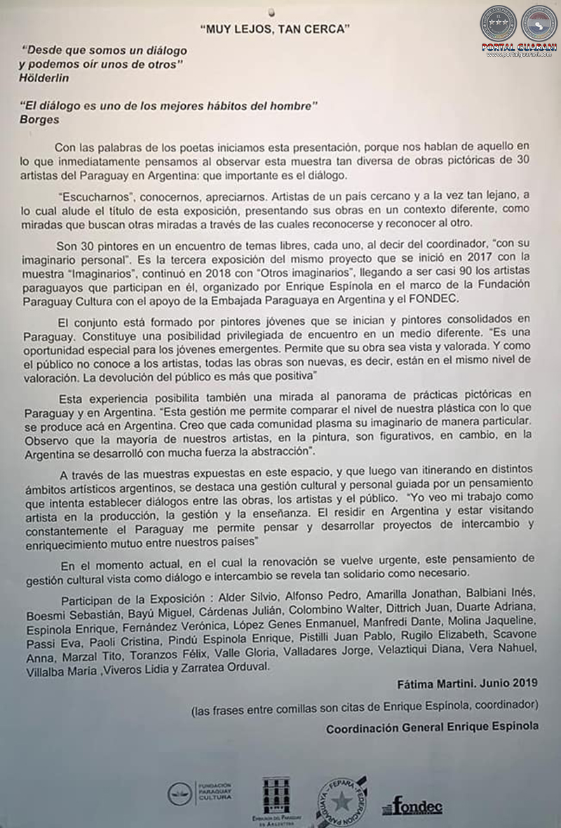MUY LEJOS, TAN CERCA - OBRA DE GLORIA VALLE - VIERNES, 12 DE JULIO DE 2019