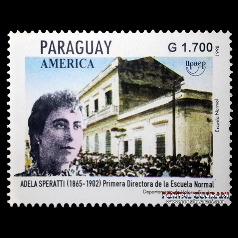IMAGEN DE ADELA SPERATTI - AMÉRICA 1998 – UPAEP / MUJERES DESTACADAS DEL PARAGUAY - SELLO POSTAL PARAGUAYO AÑO 1998
