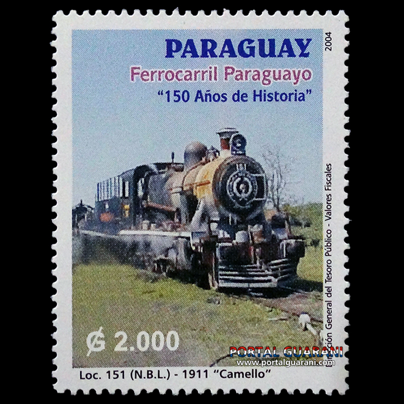 FERROCARRIL PARAGUAYO - 150° AÑOS DE HISTORIA - (AÑO 2004 - SERIE 177)