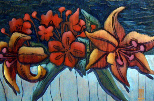 FLORES, 2011 - XILOPINTURAS DE CARLOS COLOMBINO