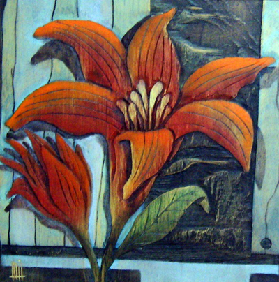 FLORES, 2011 - XILOPINTURAS DE CARLOS COLOMBINO