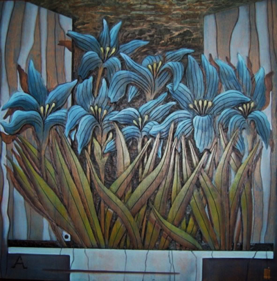 FLORES, 2011 - XILOPINTURAS DE CARLOS COLOMBINO