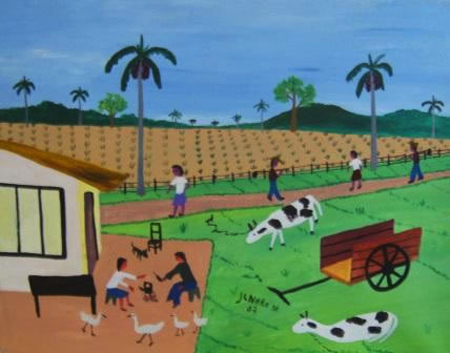CAMPO PARAGUAYO - ARTE NAÏF DE GENARO MORALES