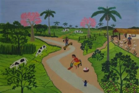 CAMPO PARAGUAYO - ARTE NAÏF DE GENARO MORALES