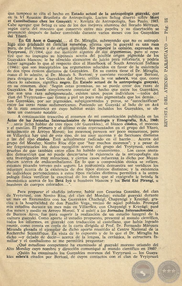 Nelson Roura Portal Guaraní - LEÓN CADOGAN (+) - ESTADO ACTUAL DE LA ANTROPOLOGÍA ...