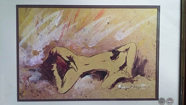 DESNUDO MASCULINO - TEMA ERÓTICO - TÉMPERA PASTEL DE MIGUEL HEYN
