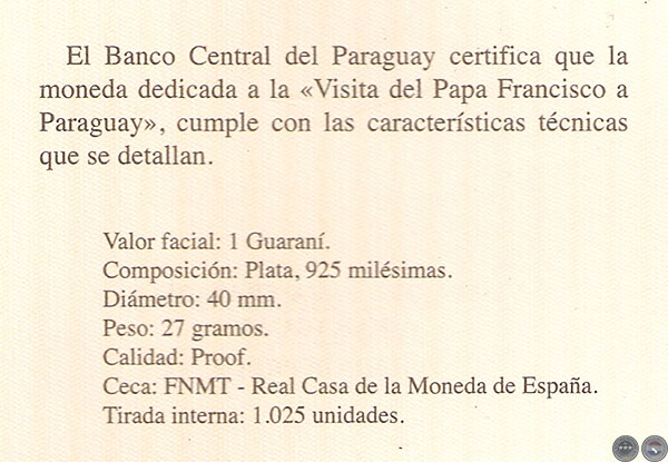 1 GUARANÍ, 2015 - VISITA DEL PAPA FRANCISCO AL PARAGUAY