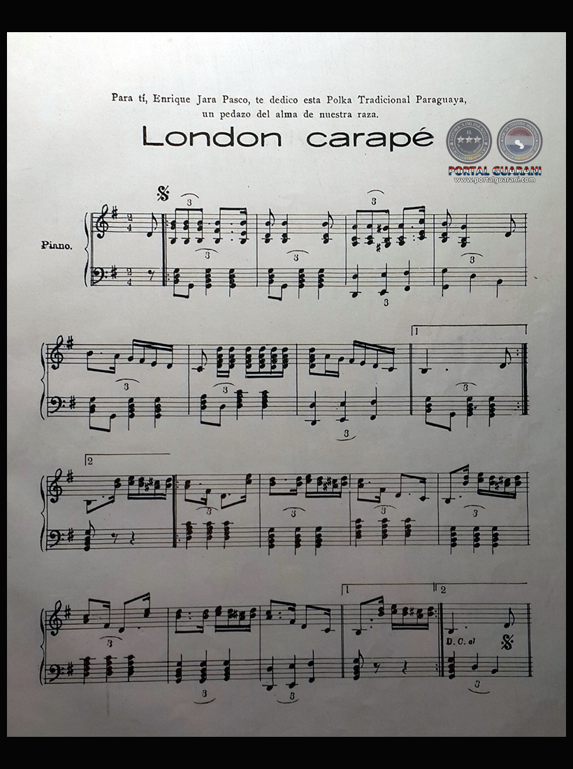 LONDON CARAPÉ - PARTITURA PARA PIANO