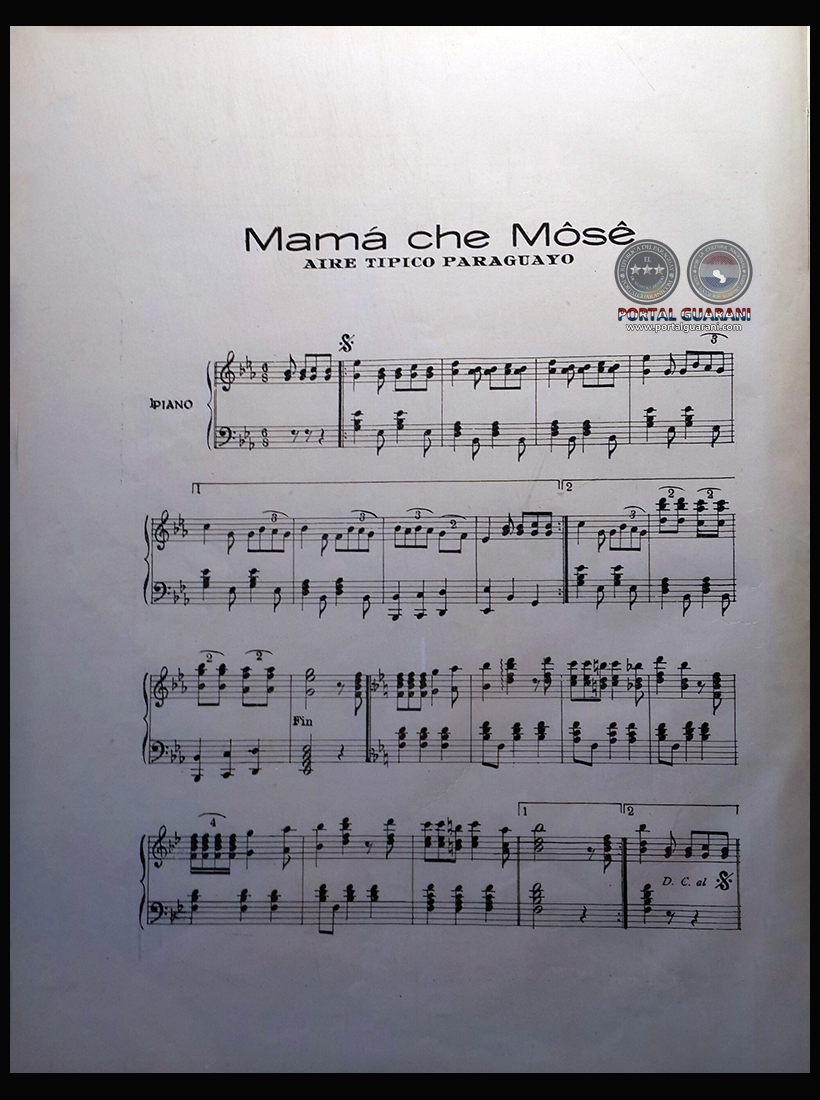 MAMÁ CHE MÔSÊ - PARTITURA PARA PIANO