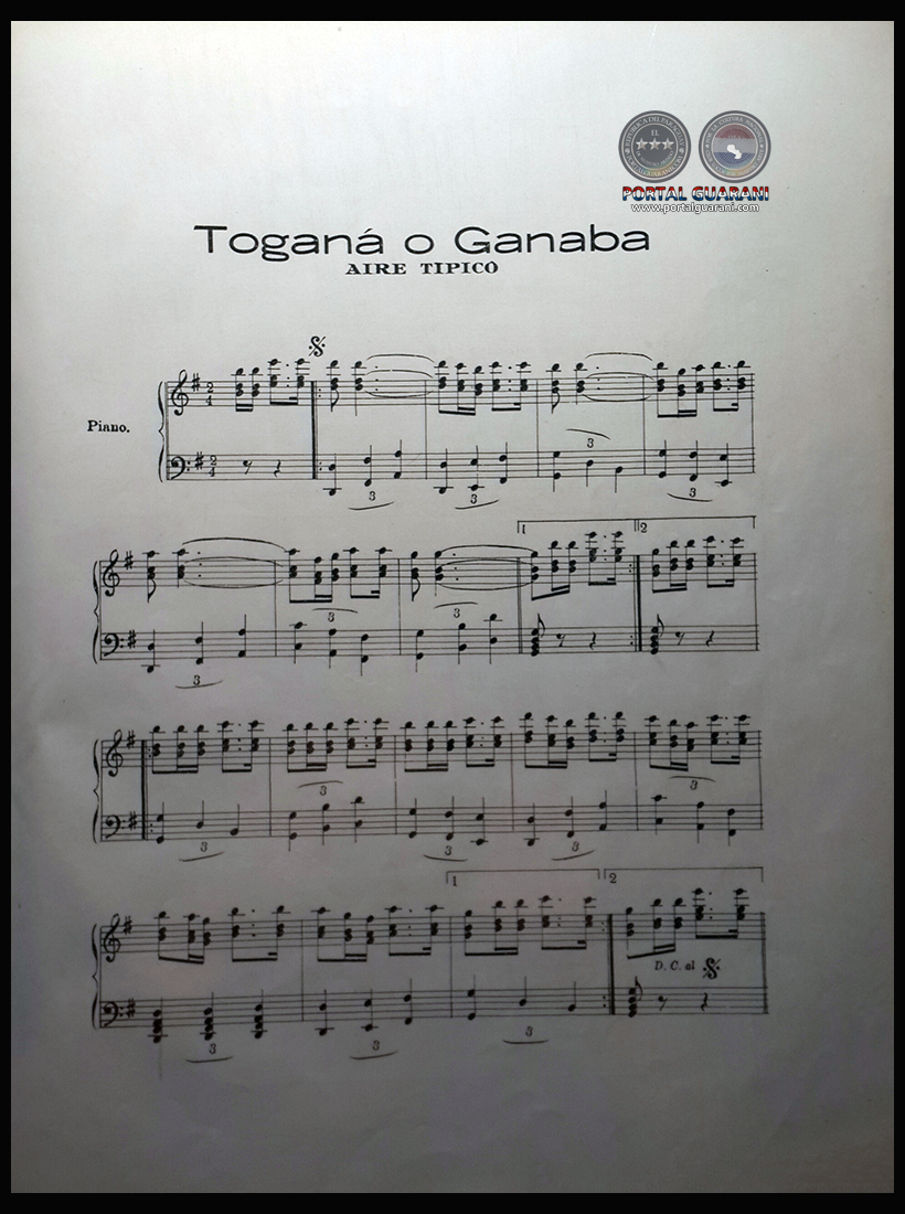 TOGANÁ O GANABA - PARTITURA PARA PIANO