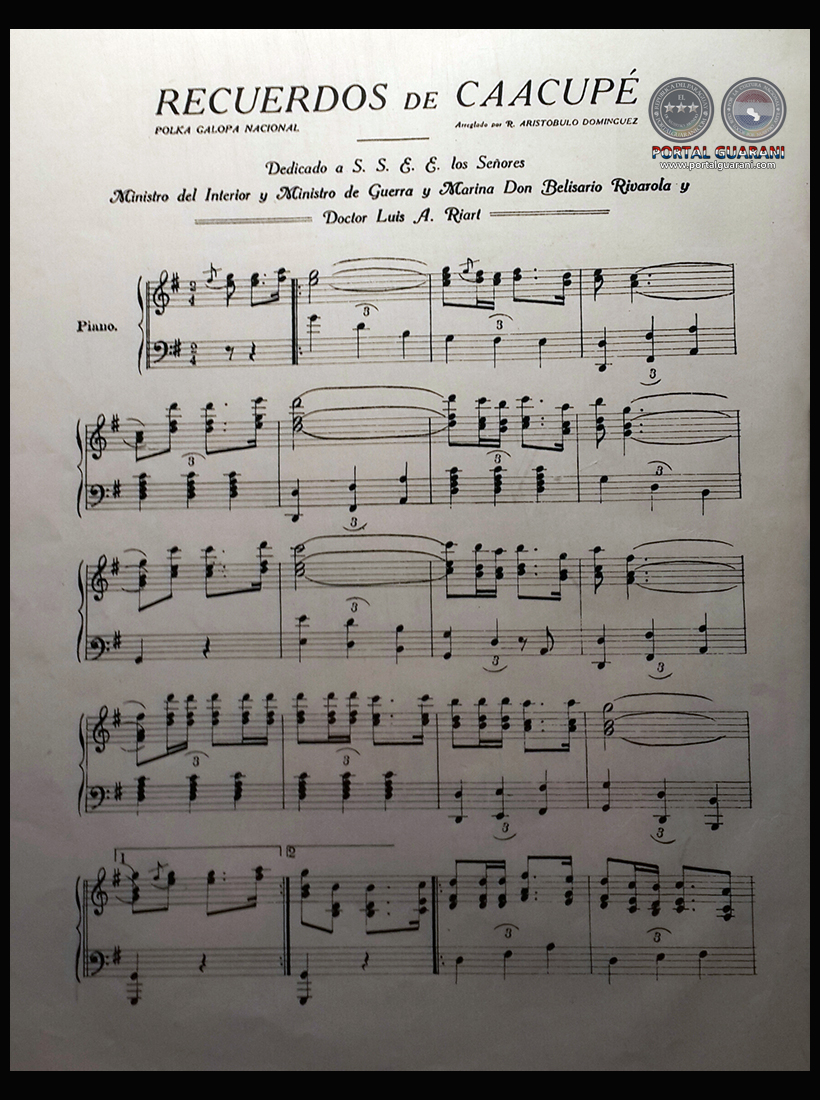 RECUERDOS DE CAACUPÉ - PARTITURA PARA PIANO