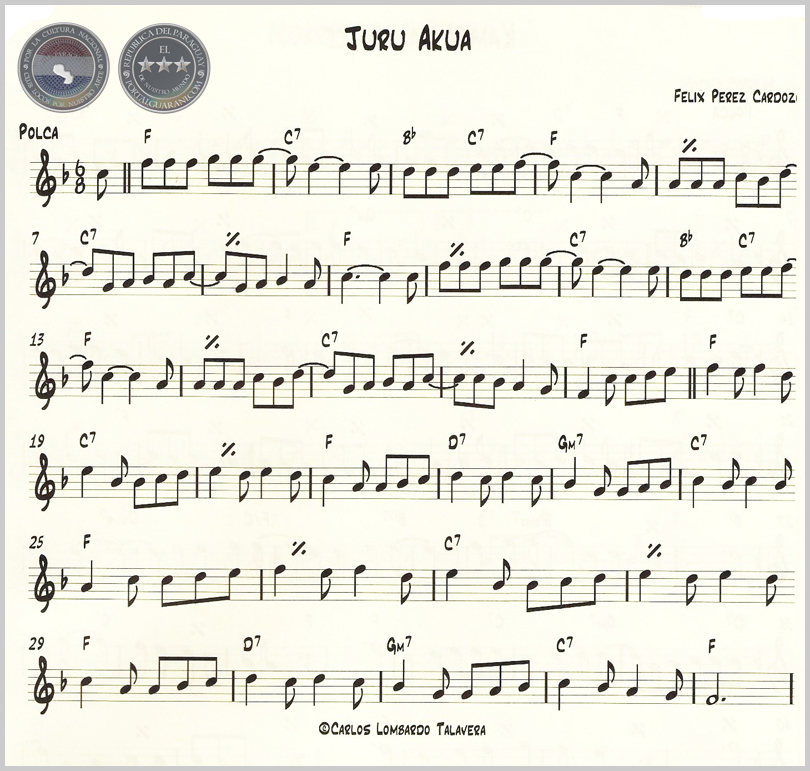 JURU AKUA (PARTITURA) - FÉLIX PÉREZ CARDOZO